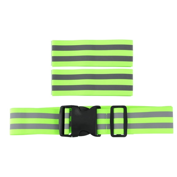 Unique Bargains Reflective Belt High Visibility Cycling at Night Green 3pcs