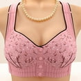thumbnail image 3 of IWRICH Daisy Wireless Bras for the Old Women Floral Printed Push up Bra Full Coverage Lifting Soft Comfortable Bralettes Pink 50, 3 of 3