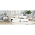thumbnail image 5 of Bed Frame Twin Size Bed with 2 Drawers, Solid Rubber Wood Bed,White,Platform Bed Frame, 5 of 13