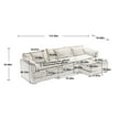 thumbnail image 5 of Williamspace 112.2" Modular Sectional Sofa Couch with Removable Ottoman, Upholstered Deep Seat Sofa Sleeper Couch with Pillows, Seat Cushions, for Living Room, Apartment, Orange, 5 of 5