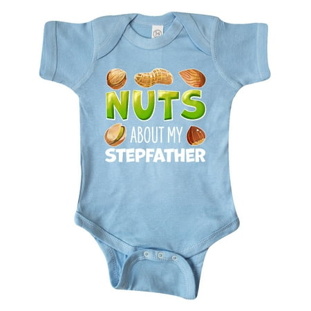 

Inktastic Nuts About My Stepfather Peanut Almond Pistachio Gift Baby Boy or Baby Girl Bodysuit