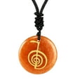 thumbnail image 4 of Colgante de collar redondo de 30 mm de diámetro, Reiki Cho KU Rei, joyería duradera. Naranja, 4 of 8