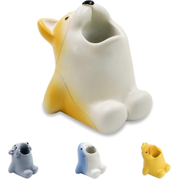 Portacepillos de dientes con dibujos animados para niños, divertido portacepillos de resina, miniportacepillos individual con forma de animal, organizador creativo para baño (perro)