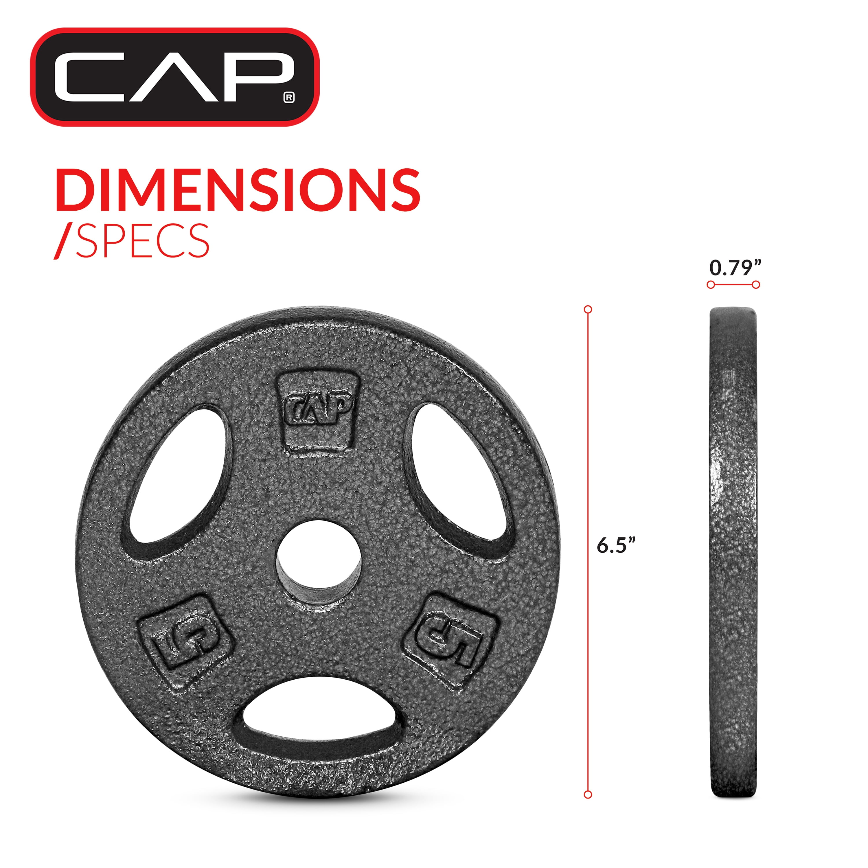 CAP Barbell Standard 5lb BLACK Plate Pack (x4)