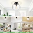 thumbnail image 2 of TOBUSA Semi Flush Mount Ceiling Light 2 Pack, Industrial Ceiling Light Fixture with Clear Glass Pendant Lamp Shade, Farmhouse Hal, 2 of 8