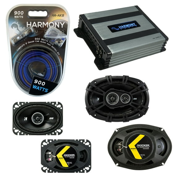 Fits Pontiac Parisienne 1983-1986 Speaker Upgrade Kicker DS Series HA-A400.4 Amp