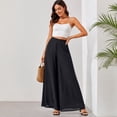 thumbnail image 7 of Summer Palazzo Pants for Women Dressy Casual Elastic High Waisted Wide Leg Chiffon Pants, XL, 7 of 7