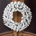 thumbnail image 4 of Kingtowag 2026 Christmas Wreath for Front Door 15.74" White Snow Flocked Christmas Artificial Flocked Tree Branch Wreath for Home Wall Window Indoor Outdoor, 4 of 7
