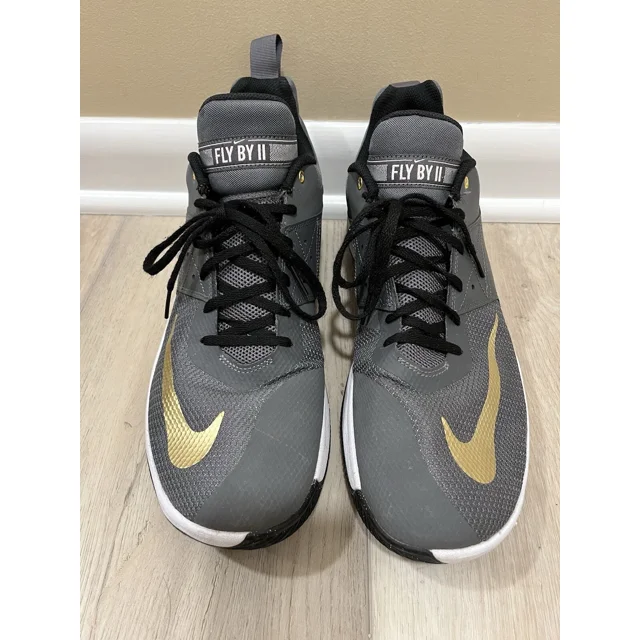 Ni - ke Ni - ke Fly By 2 Mens Size 13 Shoes AJ5902 Gray -Gold Basketball Shoes Sneakers