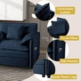 thumbnail image 3 of Oversized 57.48" Recliner Chair with Movable Ottoman, Soft Chenille Lounge Chair for Living Room, Blue, 3 of 8