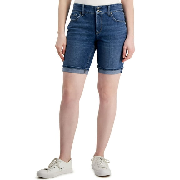 Style & Co Petite Double Button Bermuda Shorts Prism 8P