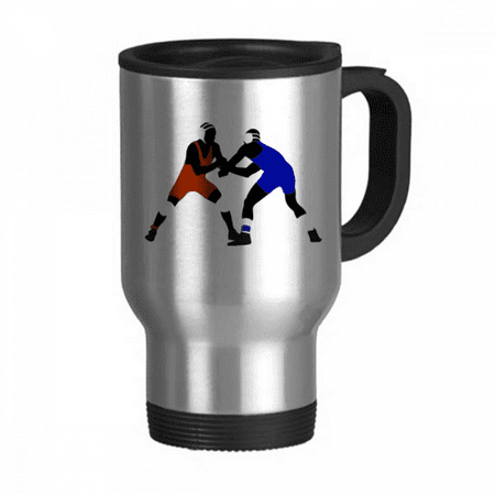 

Wrestling American Athletic Fitness Travel Mug Flip Lid Stainless Steel Cup Car Tumbler Thermos