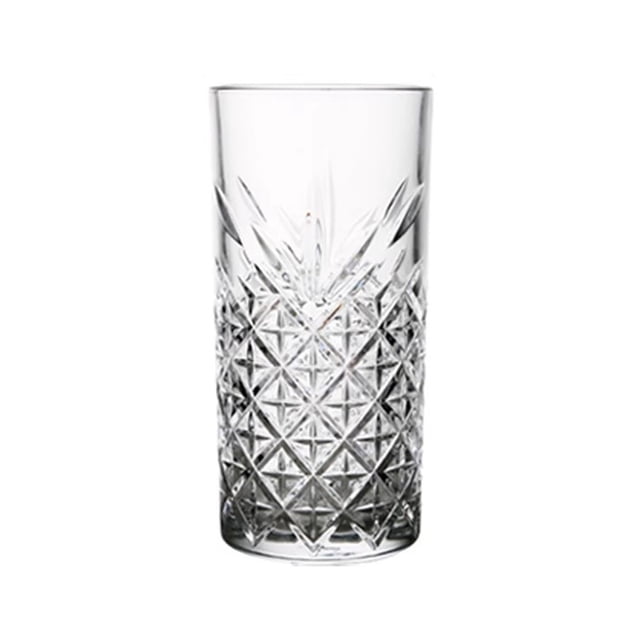 Transparent Embossed Glass Cups, 5 Sizes Stemless Glassware for Water, Milk, Juice, Wiskey and Cocktails