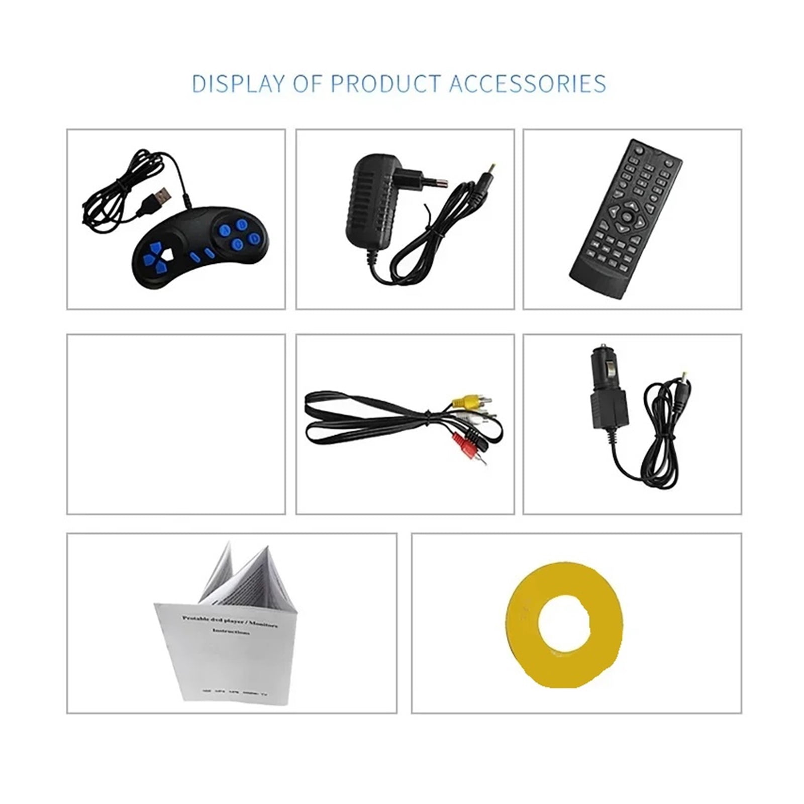7.8 Inch Mini DVD CD EVD Disc Player - Portable Digital Smart TV Player with Remote Control ,Plug & Play Portable