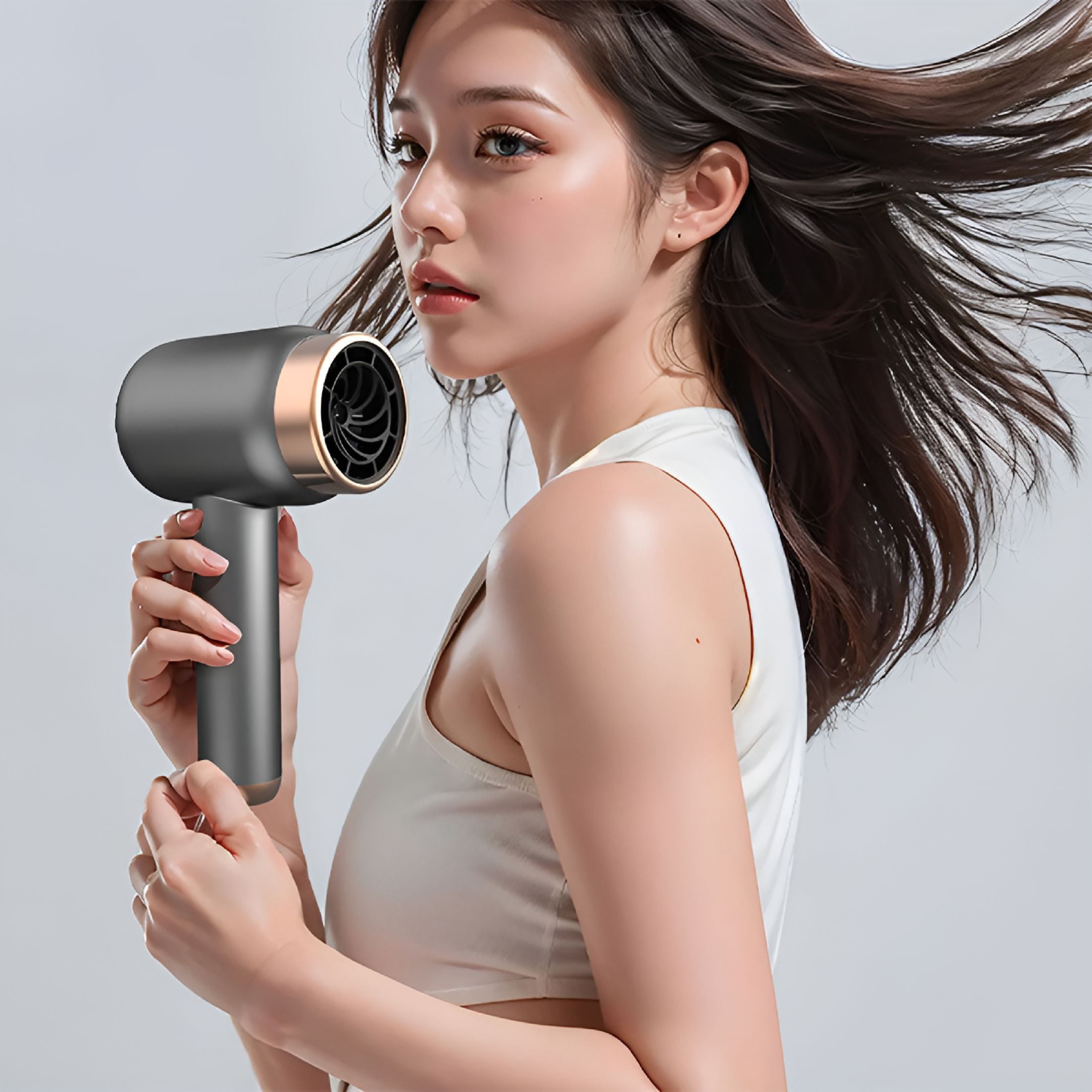 ACDANC Cordless Portable Blow Dryer Fast Drying Technology Hair 3 Speed Compact Wireless Rechargeable Mini Travel Home Use Low Noise Adjustment Suitable Women, Children, Camping Beach