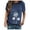 Blue, variant on Ikevan Womens Fashion Print Pullover Casual Short-Sleeved T-Shirt Tops