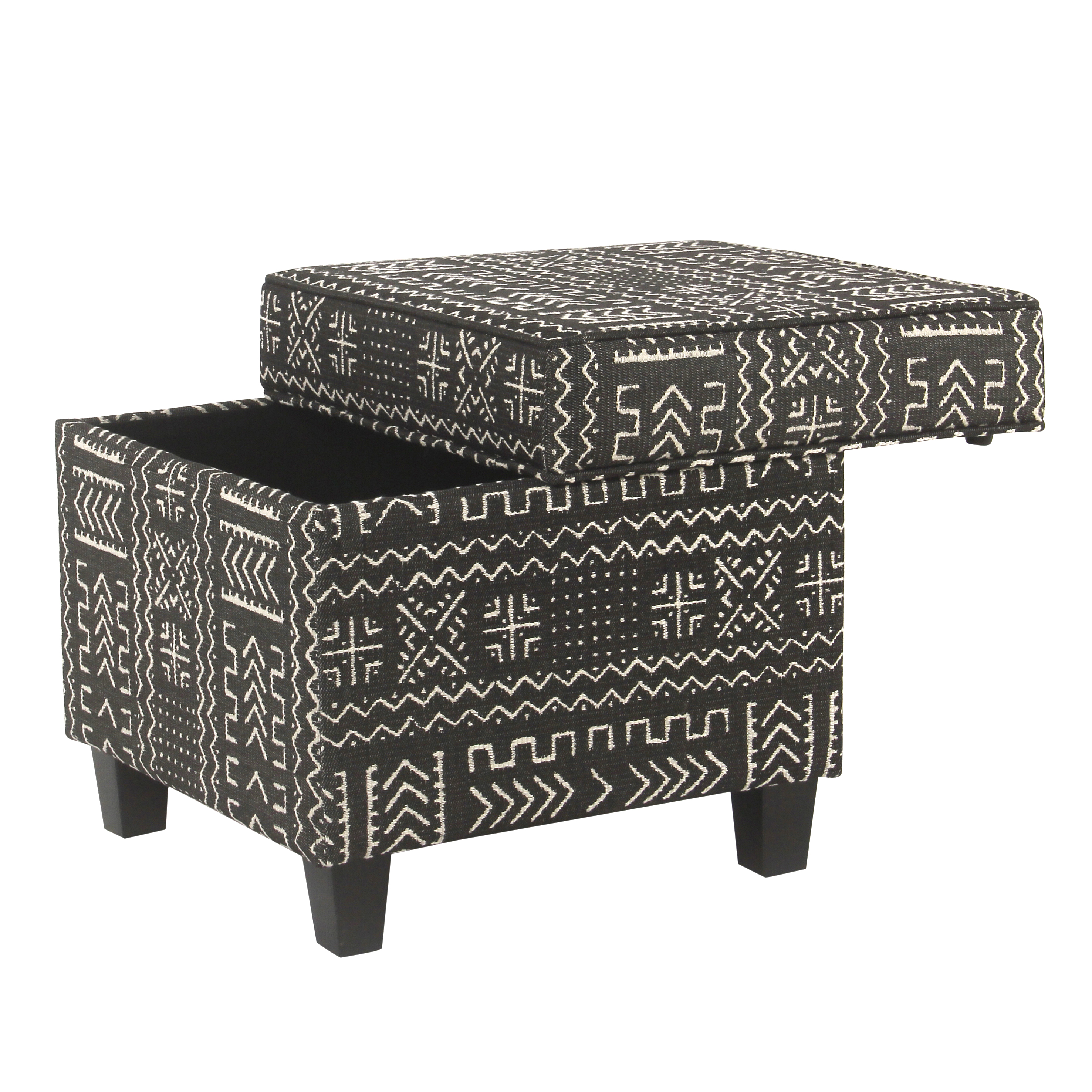 HomePop Square Ottoman with Lift Off Top