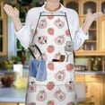 thumbnail image 6 of White Cow Strawberry Jar Pattern Apron-Garden Aprons for Women with Pockets-Cotton Linen Waterproof Kitchen Cooking Gardening Aprons Adjustable for Kitchen,Cooking,BBQ and Salon 33x27 Inch, 6 of 7