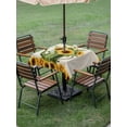 thumbnail image 4 of Outdoor Tablecloth with Umbrella Hole for Patio/Picnic/Party/Camping, Sunflowers Waterproof Table Cloth Square Cover Washable, Summer Botanical Budding Yellow Flowers (54"x 54"), 4 of 8