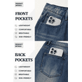 thumbnail image 5 of EMMIOL Men's Wide Leg Jeans Y2K Vintage Baggy Jeans 90s Hip Hop Streetwear Loose Fit Denim Pants, 5 of 7