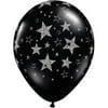 Mayflower Balloons 10764 11 Inch Glitter Stars-a-Round Black Pack Of 25