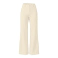 thumbnail image 4 of YanHoo Dress Pants for Women Elastic Waist Loose Wide Leg Pant Casual Work Business Trousers with Pockets, 4 of 8