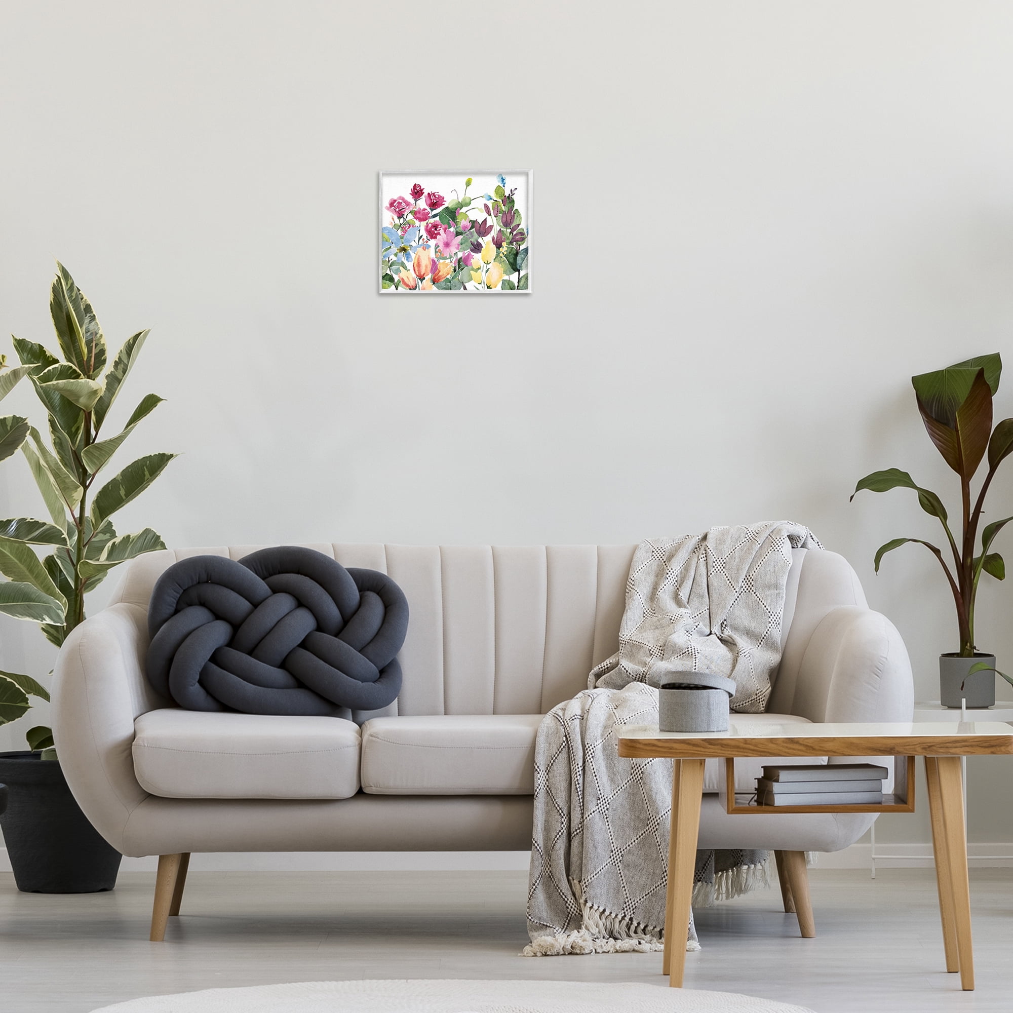 Stupell Industries Floral Blooming Colors Botanical & Floral Painting White Framed Art Print Wall Art, 14 x 11