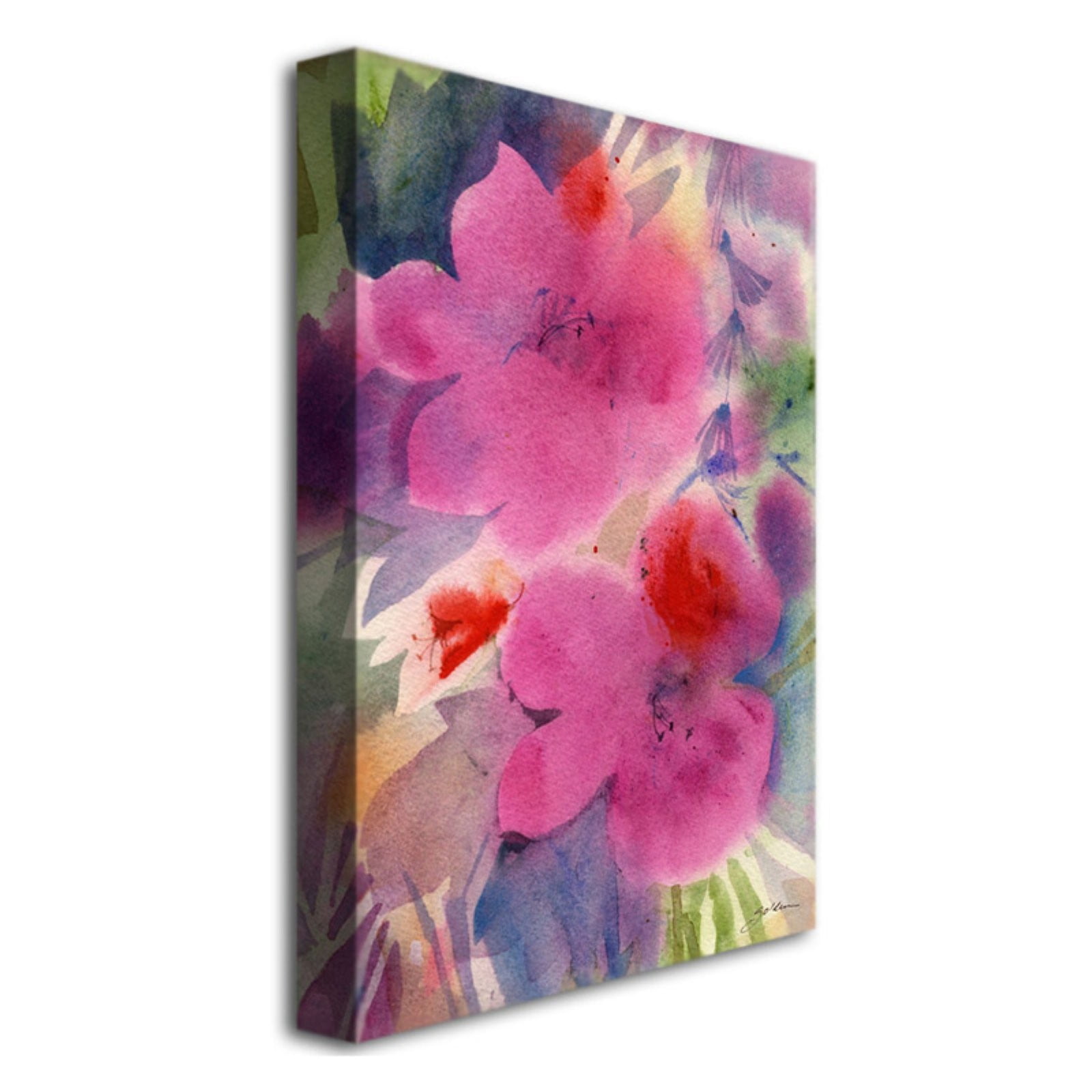 Trademark Fine Art Sheila Golden 'Pink Blossoms' Canvas Art 18x24 Inches (SG033-C1824GG)