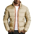 thumbnail image 2 of Mens Hooded Puffer Jacket Winter Coats Zip Up Color Blocked Warm Outerwear with Pockets, 2 of 5
