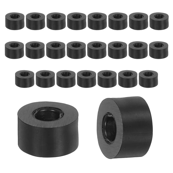 Uxcell 25Pcs Rubber Spacers, 0.35"OD x 0.16" ID Round Anti Vibration Pads Isolation Washer Bushings 0.2" Thick Rubber Washer for Home Cars Appliances Boat Accessories, Black