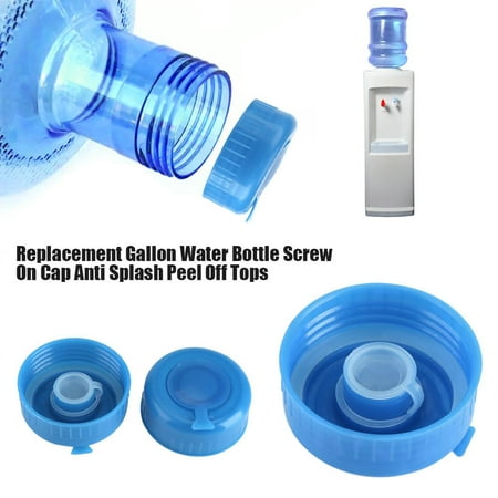 5Pcs Non Spill Cap Blue Gallon Drinking Water Bottle Screw on Cap Replacement for 55mm Gallon Water Jugs Anti Splash (Best Drinking Water For Babies)