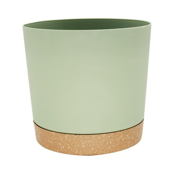 Modern Cylinder Planter, Thick-Walled Pot with Drainage Holes and Detachable Saucer, Matte White, Ideal for Indoor & Outdoor Flowers