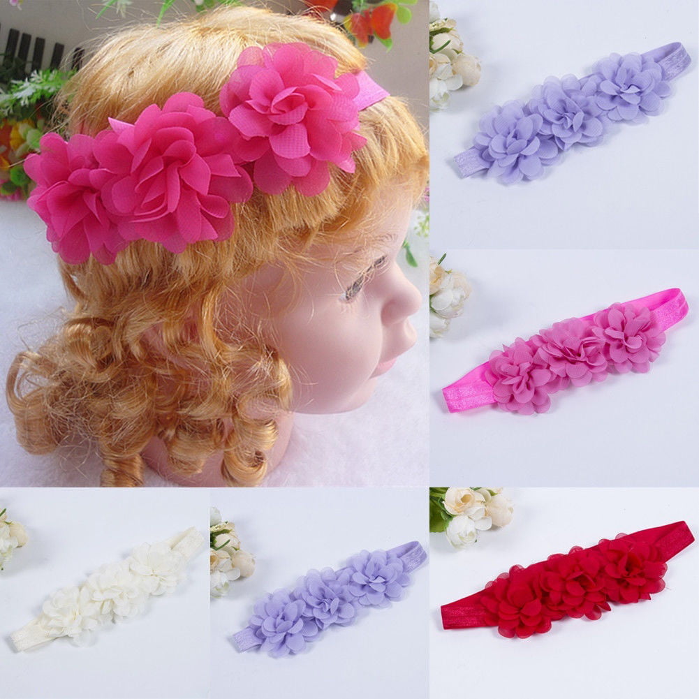 7Pcs Baby Kid Toddler Girls Headband Lace Bow Flower Floral Hair Accessories New