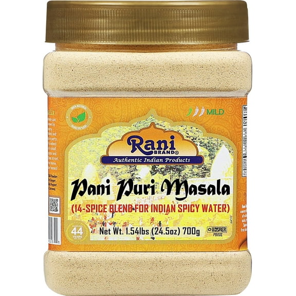 Rani Pani Puri Masala (14-Spice Blend for Indian Spicy Water) 24.5oz (1.54lbs) 700g PET Jar ~ All Natural | Vegan | No Colors | Gluten Friendly | NON-GMO | Kosher | Indian Origin, gol gappa