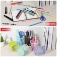thumbnail image 4 of Uxcell 2Pcs Mesh Pencil Holder, Metal Pen Cup Desk Organizer Makeup Brush Cup Holder for Home, Office, Classroom(Silver), 4 of 7