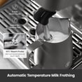 thumbnail image 2 of Gemilai G3028A Espresso Machine, 15 Bar Professional Coffee Maker with Adjustable OPV & Automatic Milk Frother, PID Temperature Control, 57oz Tank, 550ml Boiler for Cappuccino, Latte Grey, 2 of 8