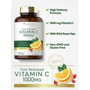 Vitamin C 1000mg with Rose Hips | 120 Vegetarian Caplets | by Carlyle
