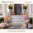 thumbnail image 3 of Calabaza decorativa MACKENZIE-CHILDS a cuadros pequeños de color naranja, 3 of 6