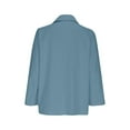 thumbnail image 5 of Olyvenn Women's Spring Fall Business Casual Blazers Long Sleeve Notch Lapel Trendy Work Office Blazer Jackets Outerwear Blue XXL, 5 of 6