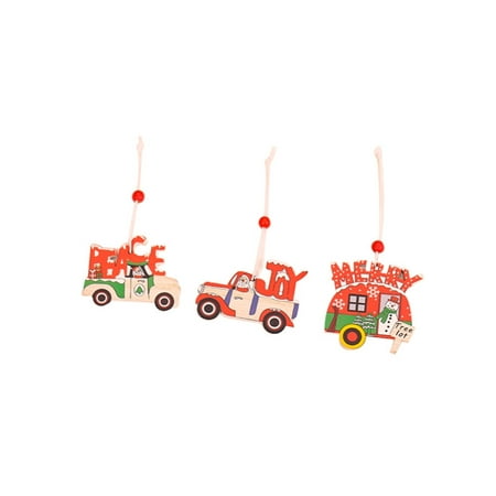 

Wooden Pendant Christmas Creative Cartoon Car Design Christmas Tree Decoration