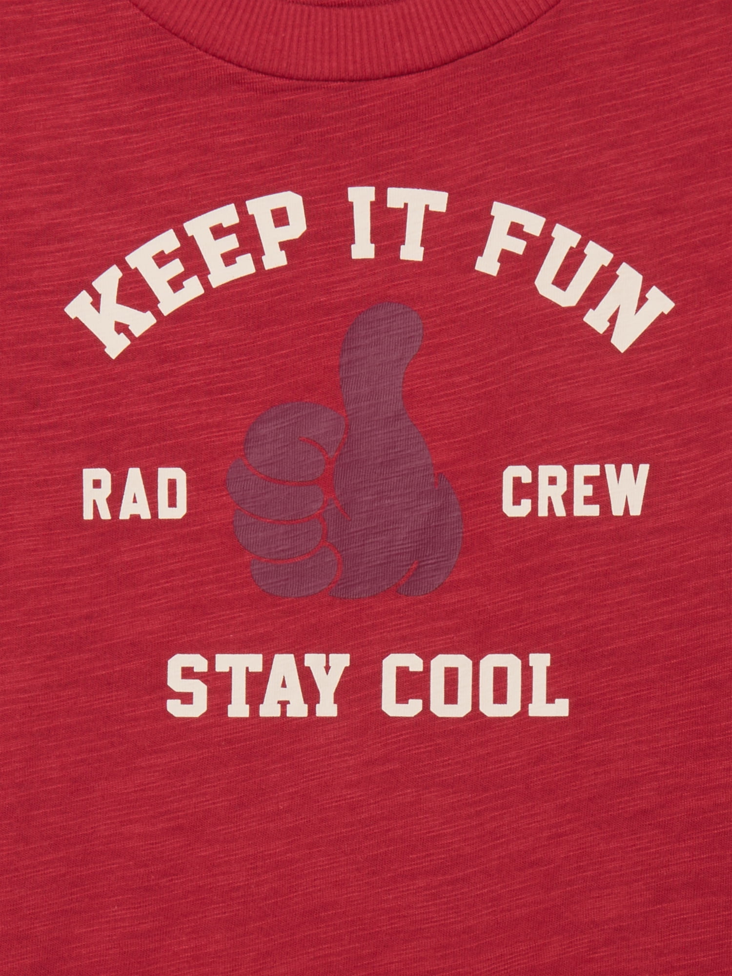 Wonder Nation Little Boys Keep It Fun Graphic Tee with Short Sleeves, Sizes 4-10