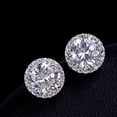 thumbnail image 4 of Soumake Ear Studs Zircon Inlaid Versatile Jewelry Silver Tone Eardrop for Wedding, 4 of 7