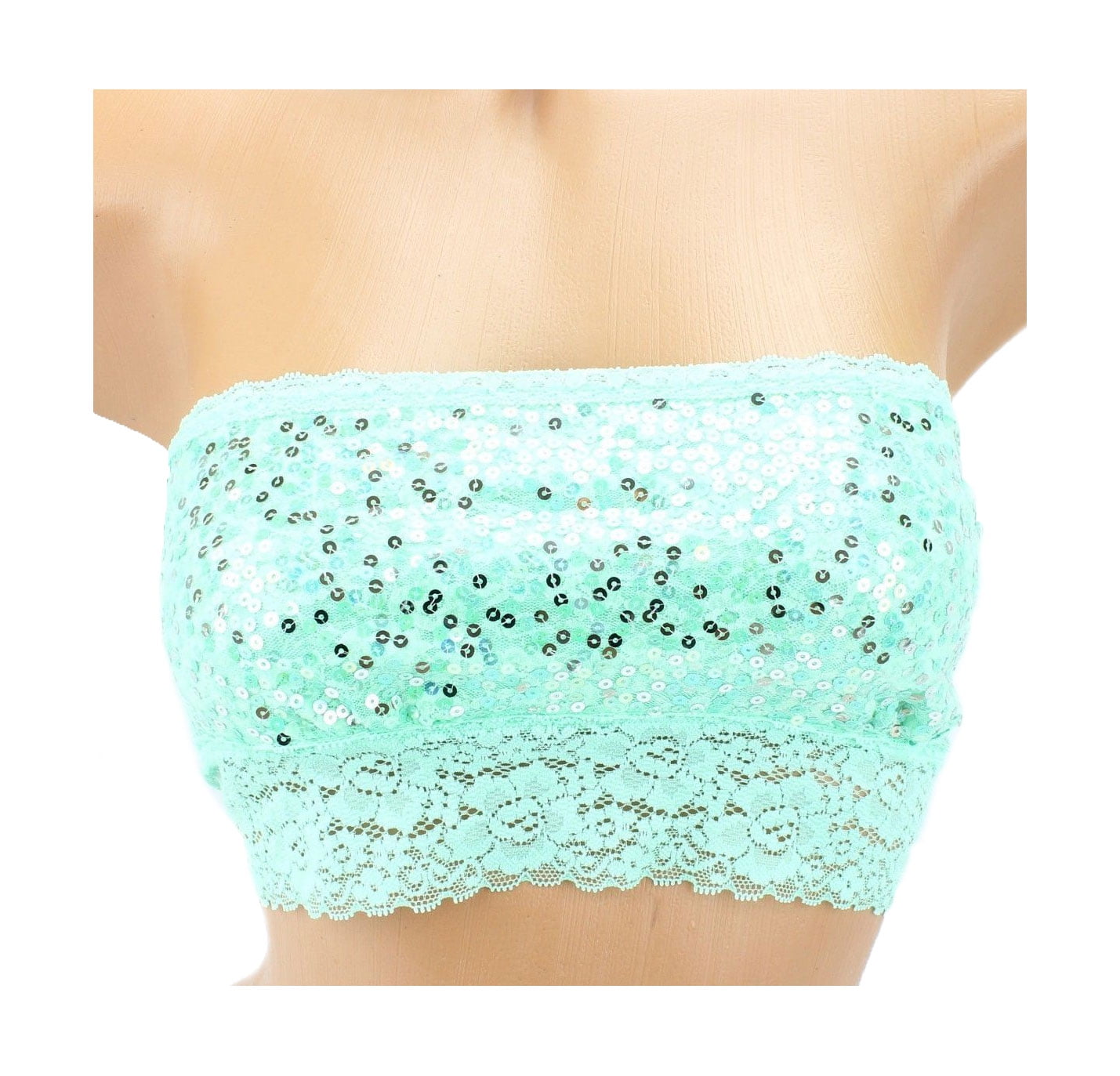 green sequin bralette