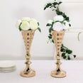 thumbnail image 2 of Efavormart 2 Pack | 15.5" Tall Gold Trumpet Vase | Metal Flower Vase Wedding Centerpieces, 2 of 8