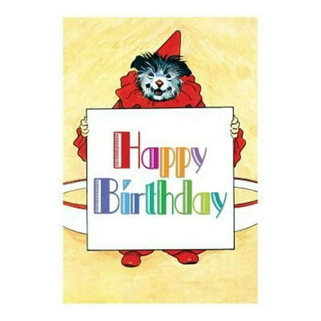 Circus Dog with Sign - Birthday Greeting Card