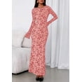 thumbnail image 3 of PRETTYGARDEN Women's Floral Bodycon Maxi Dress Fall Elegant Mesh Long Sleeve Formal Wedding Guest Cocktail Dresses, 3 of 8