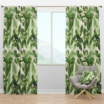 Designart 'Green Tropical Leaves' Animals Blackout Curtain Panel