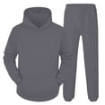thumbnail image 4 of Hoodies for Men, Men's Hoodie And Jogger Set Two Piece Tracksuit With Brushed Interior Comfortable Athletic Loungewear Outfit With Front Pockets And Ribbeds For Casual Wear(Dark Gray,M), 4 of 4