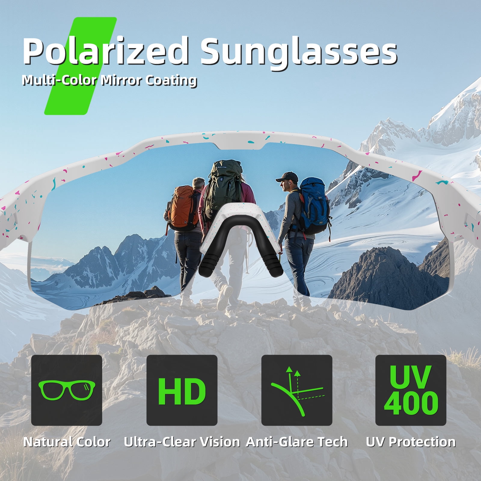 HAAYOT Polarized Sports Sunglasses for Men Women UV Protection Baseball Cycling Running Driving Fishing Glasses
