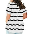thumbnail image 3 of Plus Size Mujeres Blusas Cuello en V Casual Suelto Verano Blusa de Manga Corta para el Uso Diario Y Casual, 3 of 5